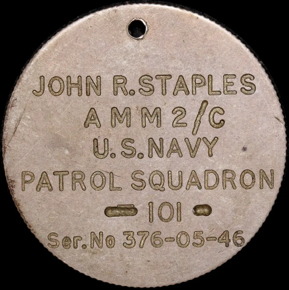 United States Navy Unofficial Dog Tag on a 1942 Melbourne Florin product image