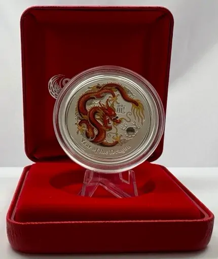2012 Silver Lunar Half Ounce Coloured Lunar Year of the Dragon product image