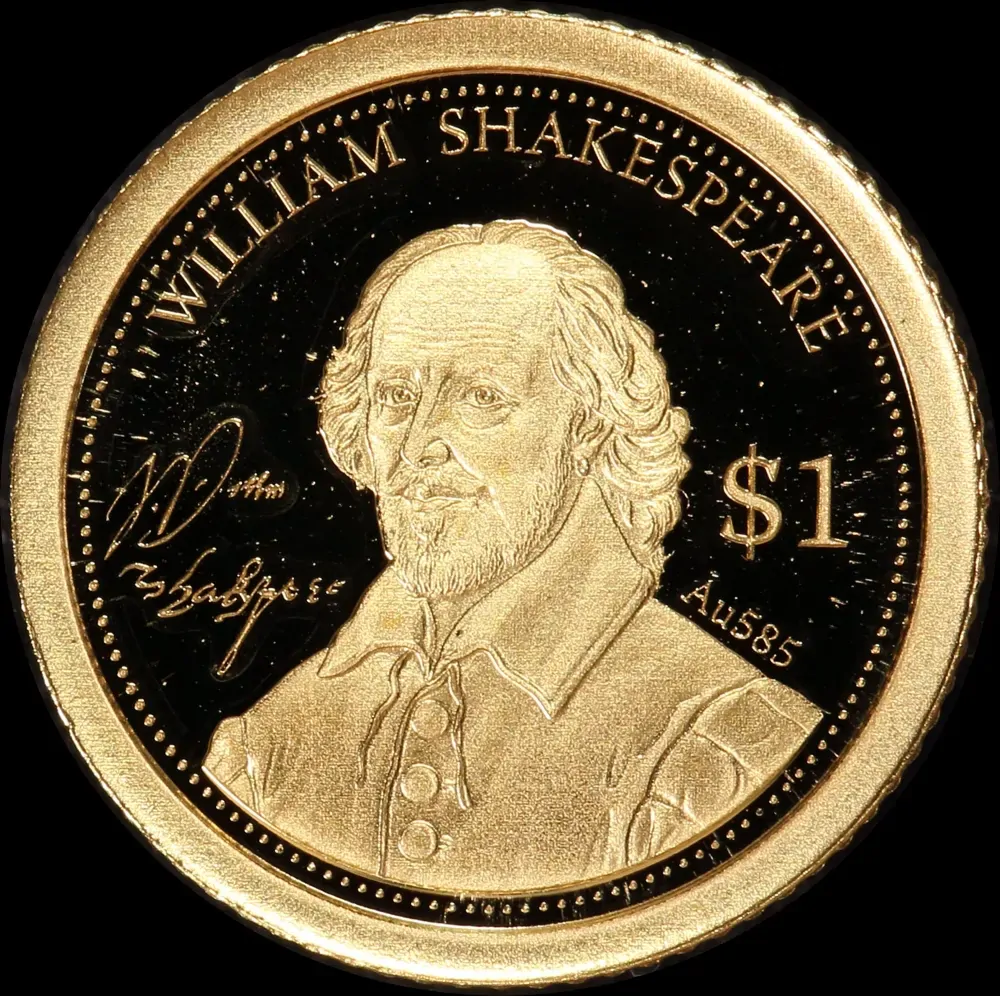 Cook Islands 2014 Gold Half Gram Coin William Shakespeare product image