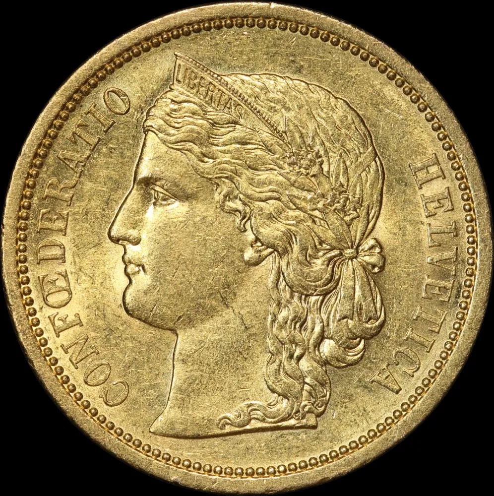 Switzerland 1883 Gold 20 Francs KM# 31.1 about Unc product image
