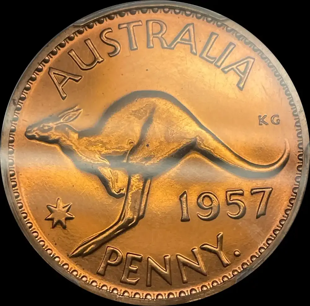 1957 Perth Proof Penny Brilliant Type PCGS PR62RD product image