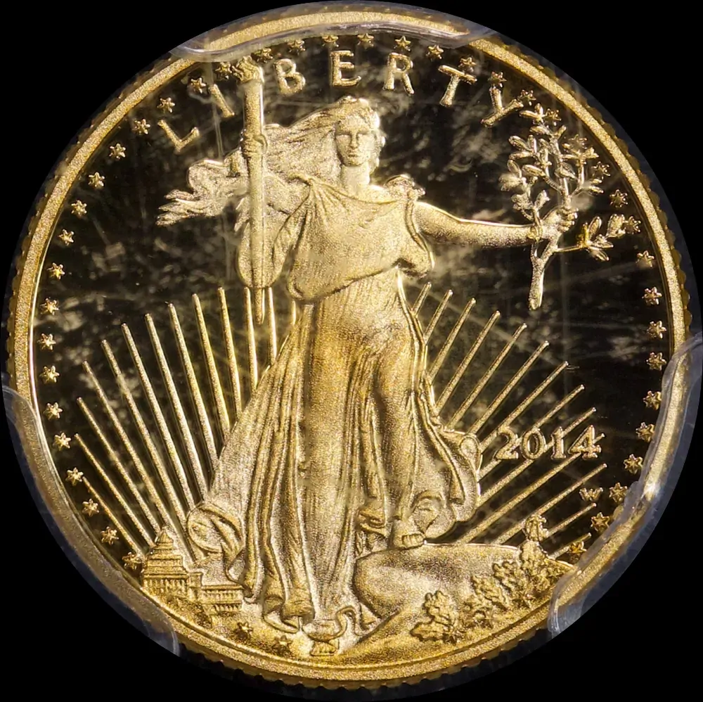 United States 2014-W Gold 5 Dollars Eagle First Strike PCGS PR69DCAM product image
