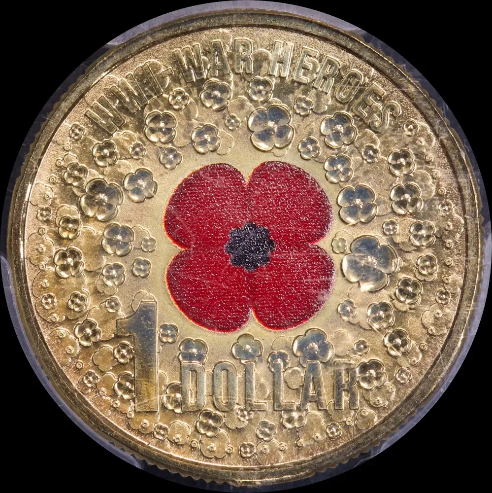 2015 One Dollar WWI War Heroes - Red Poppy PCGS MS68 product image