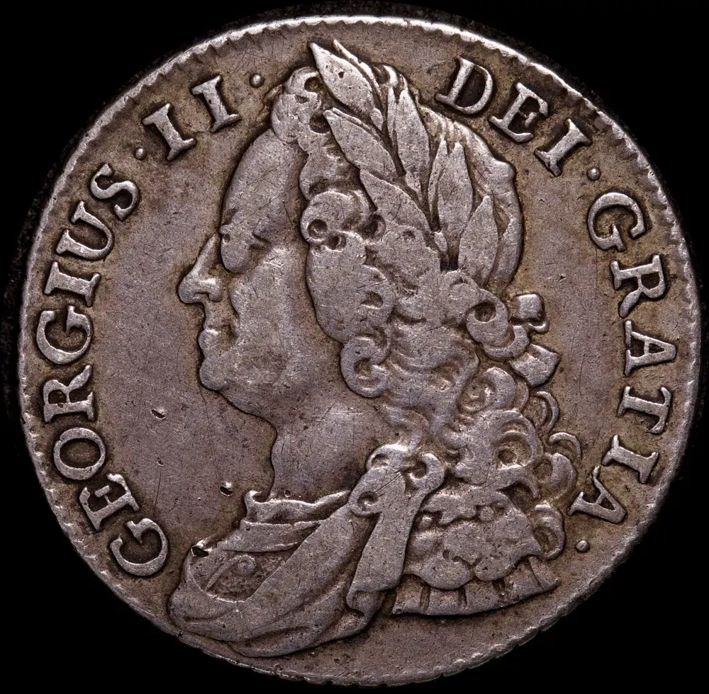 1743 Silver Shilling George II  S#3702 Very Fine product image