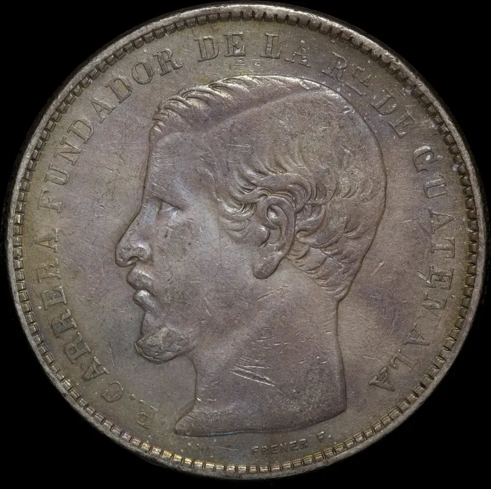 Guatemala 1866 Silver Peso KM#186 Extremely Fine product image