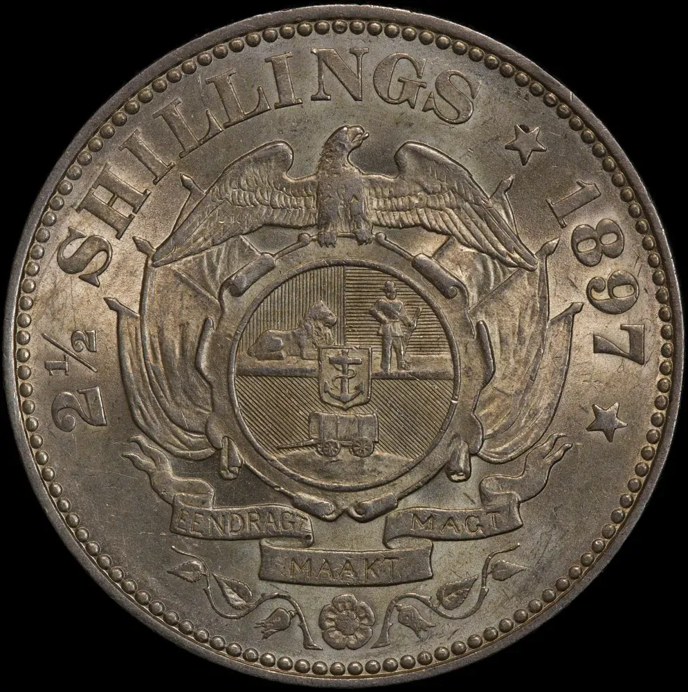 South Africa 1897 Silver Halfcrown KM#7 about Unc product image