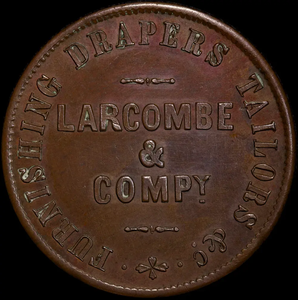 1860 Larcombe & Co. Copper Penny Token A313 product image
