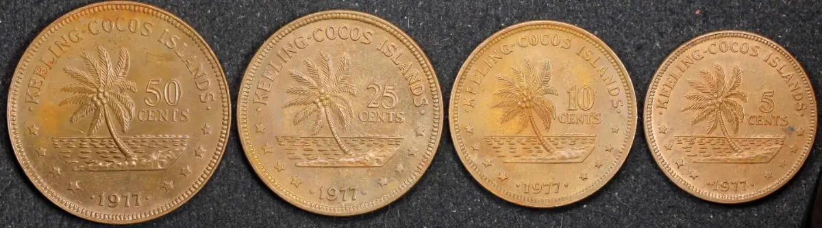 Keeling Cocos Islands 1977 50c - 5c Coin Set of 4 product image