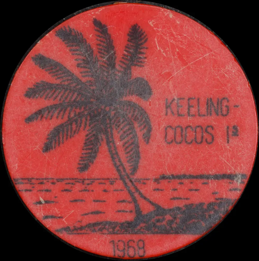 Keeling-Cocos Islands 1968 Plastic 2 Rupee Token KM#Tn14 Uncirculated product image