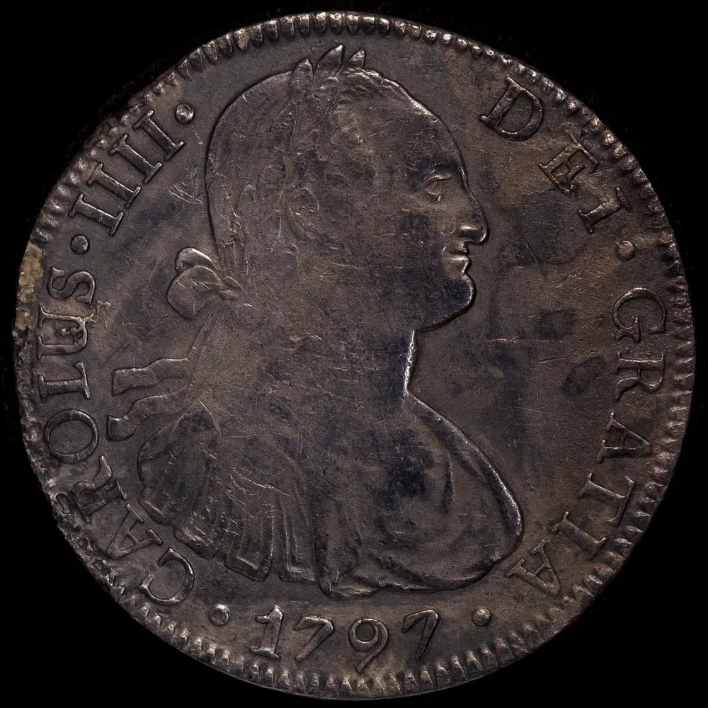 Mexico 1797 Silver 8 Reales Ex Rapid Shipwreck KM#109 about VF product image