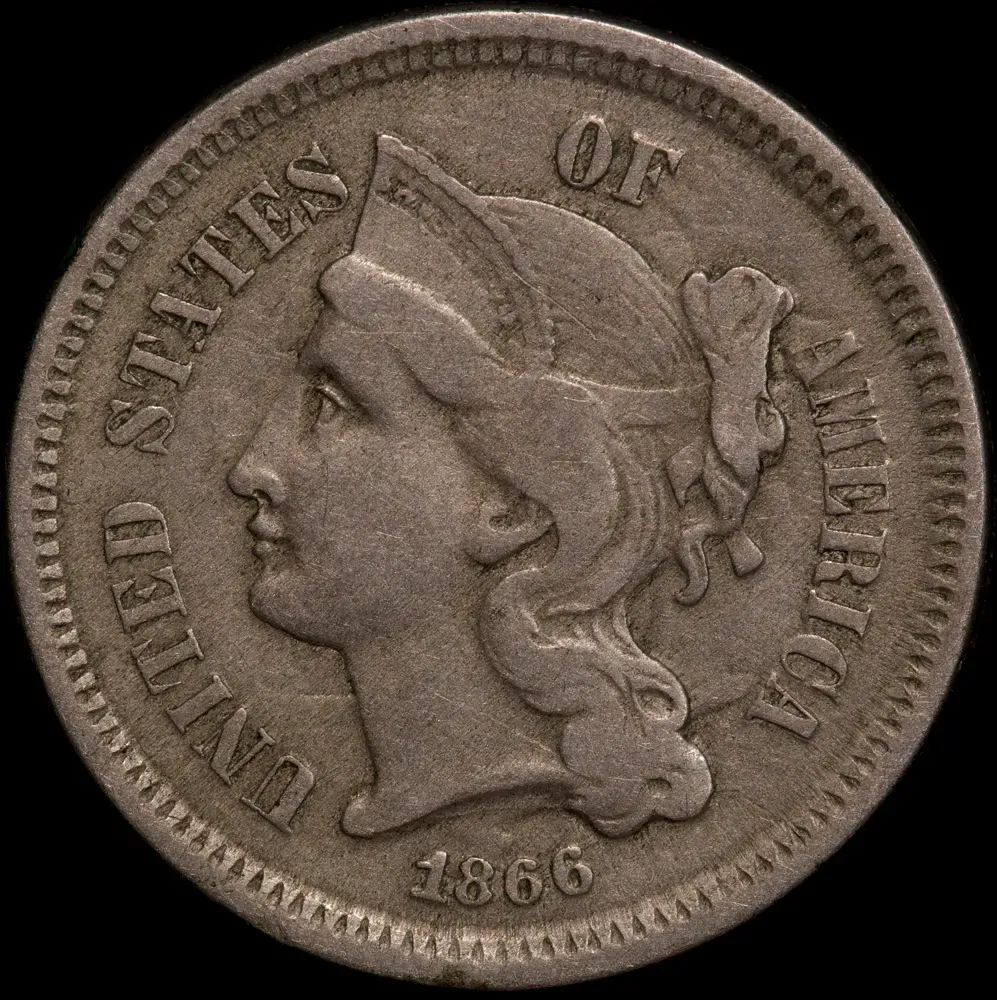 United States 1866 Nickel 3 Cents KM# 95 Very Fine product image