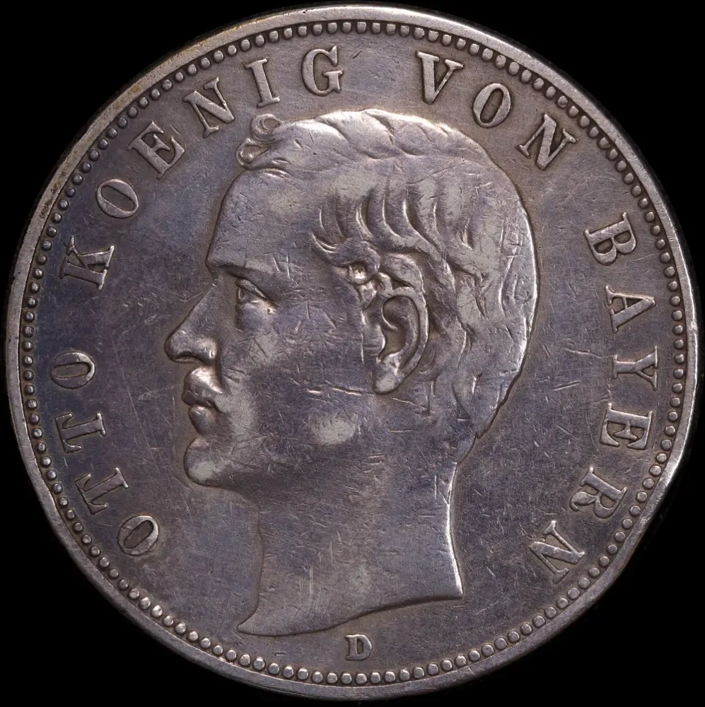Germany (Bavaria) 1907 Silver 5 Marks KM#915 about VF product image