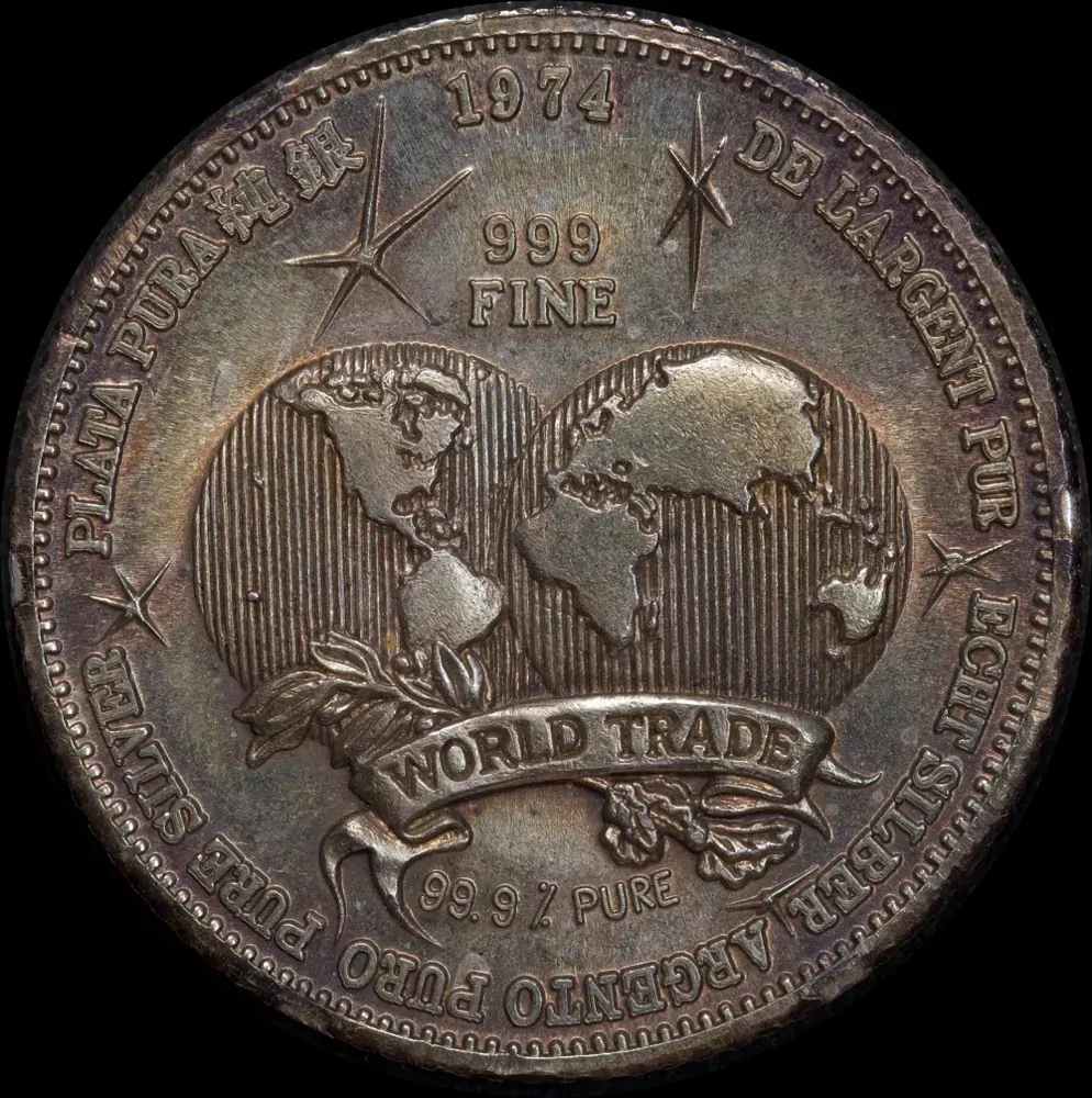 1974 Silver 1 Ounce Round Universal Trade Unit Ex Mount product image