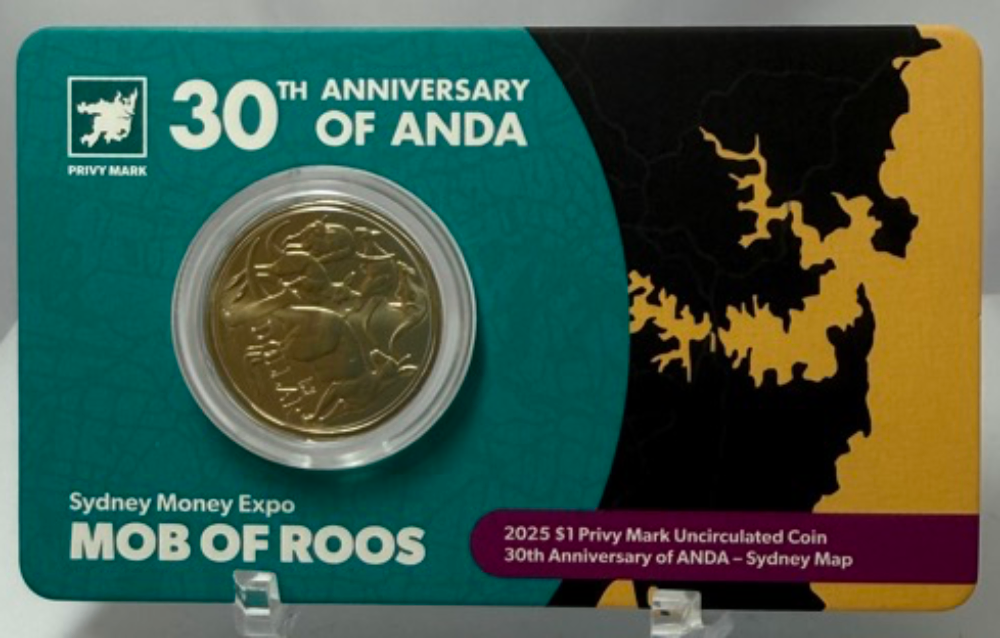 2025 1 Dollar Uncirculated Coin Sydney ANDA Money Expo Mob of Roos product image