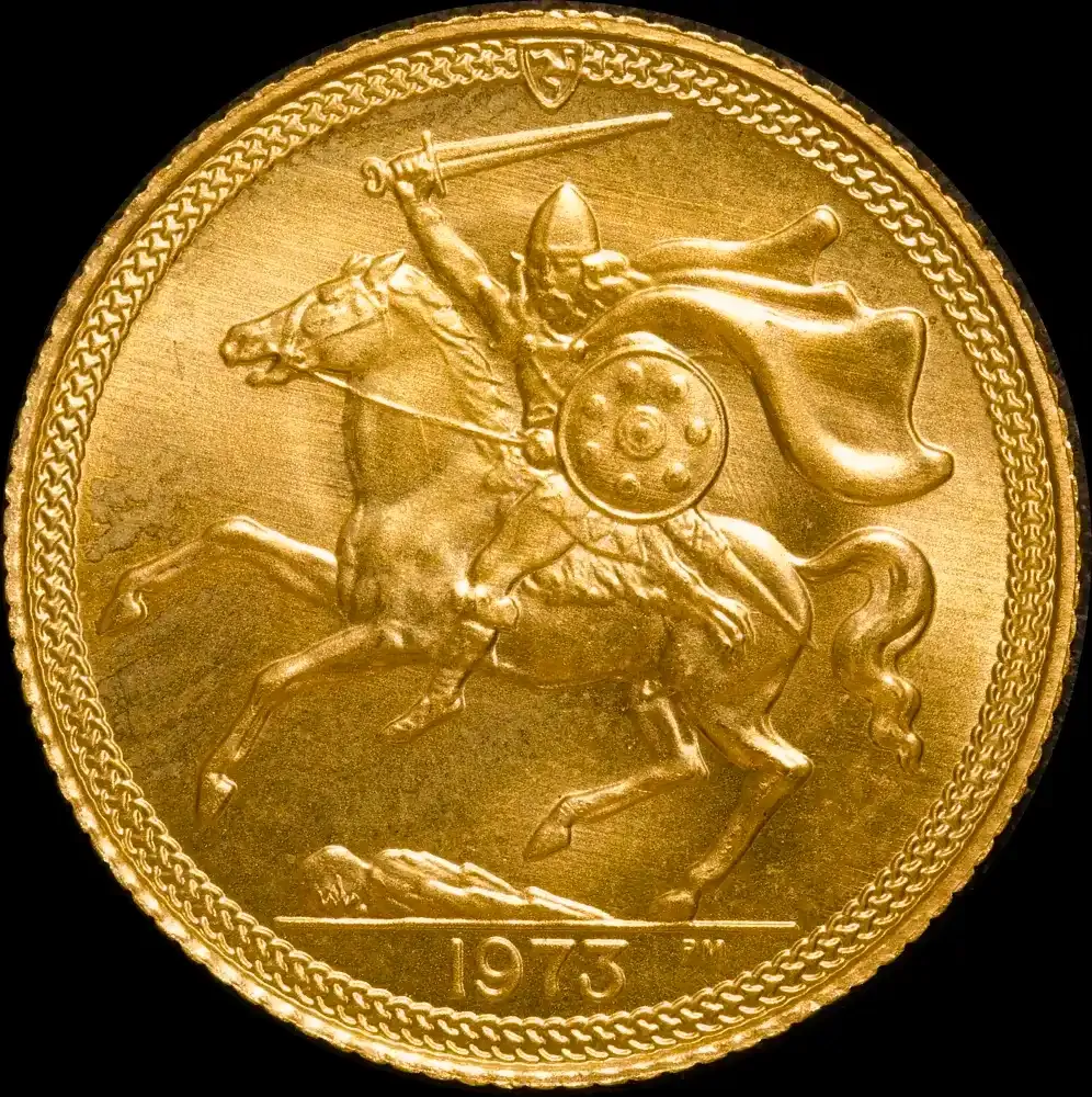 Isle of Man 1973 Gold Half Sovereign KM#26 Uncirculated product image