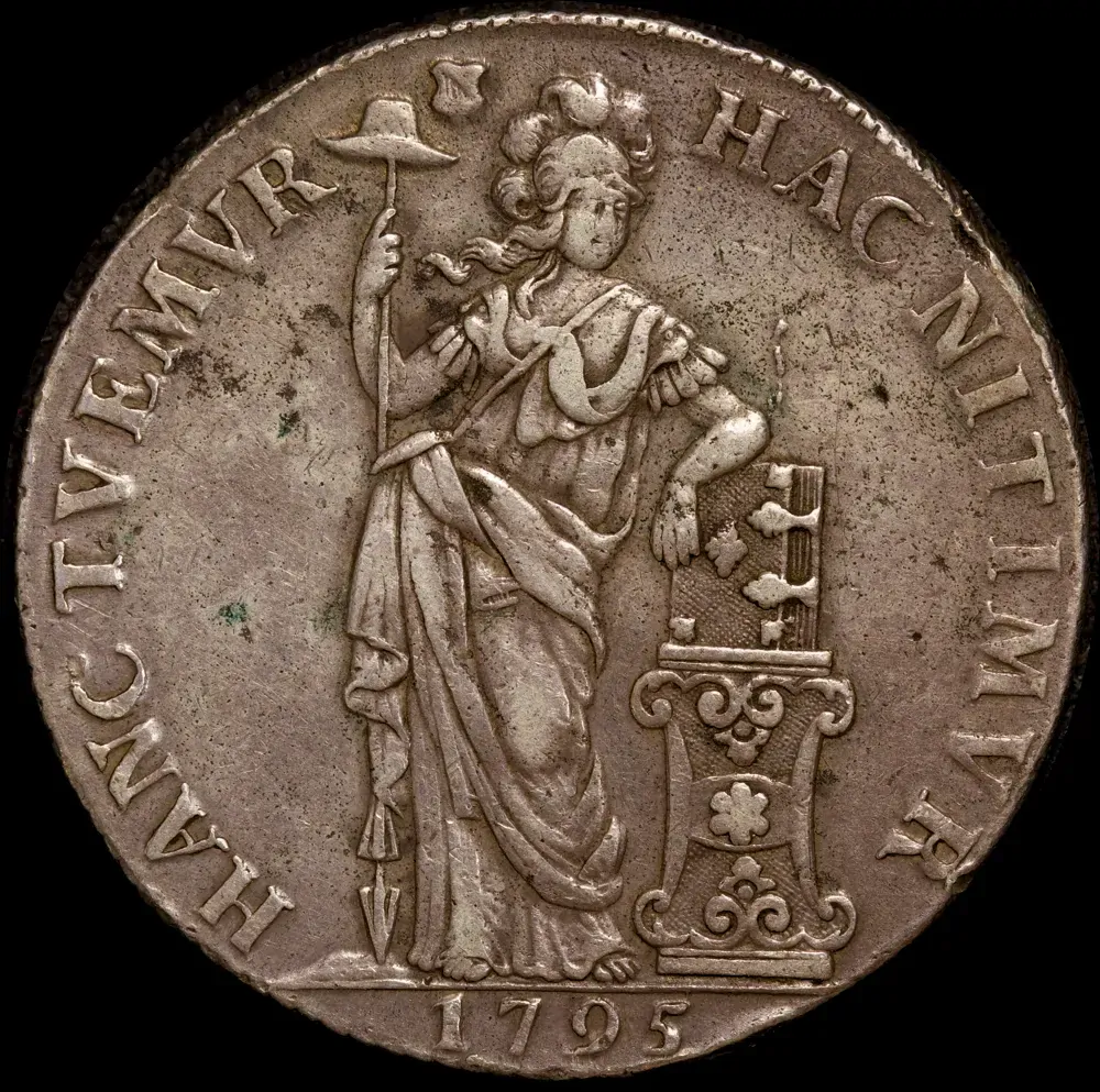 Netherlands (Utrecht) 1795 Silver Three Guilder KM#117 good VF product image