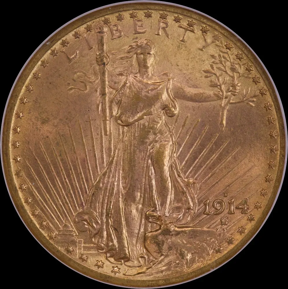 United States 1914-D Gold 20 Dollar Saint-Gaudens KM# 131 NGC MS64 product image