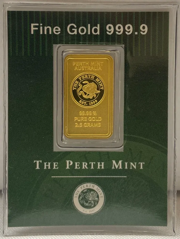 Perth Mint Fine Gold 2.5 Gram Minted Ingot product image