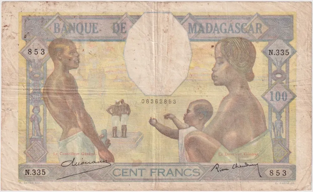 Madagascar 1937 100 Francs P#40b Fine product image
