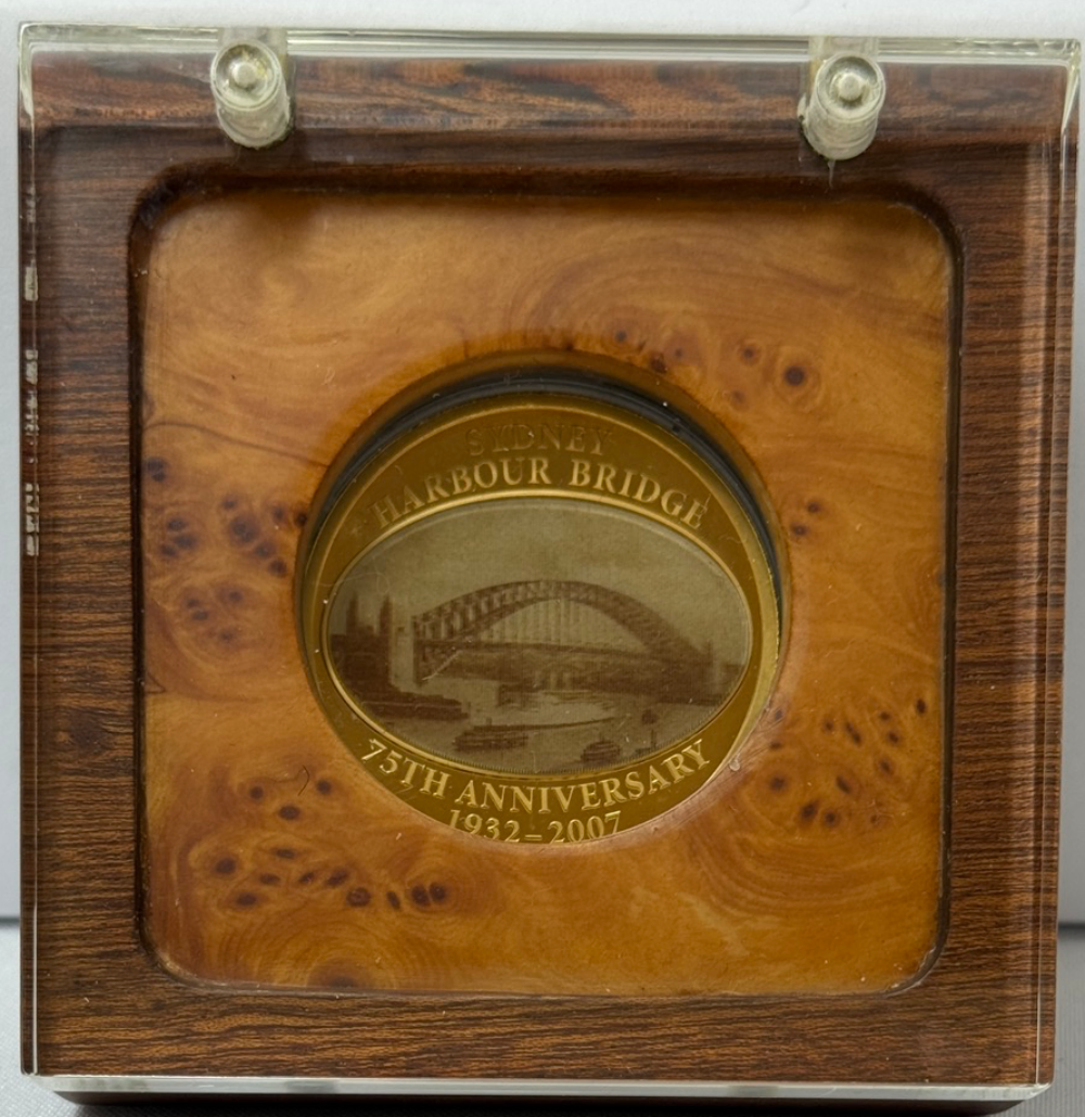 Cook Islands 2007 Gold Proof 100 Dollar / 1oz Lenticular Coin Sydney Harbour Bridge product image