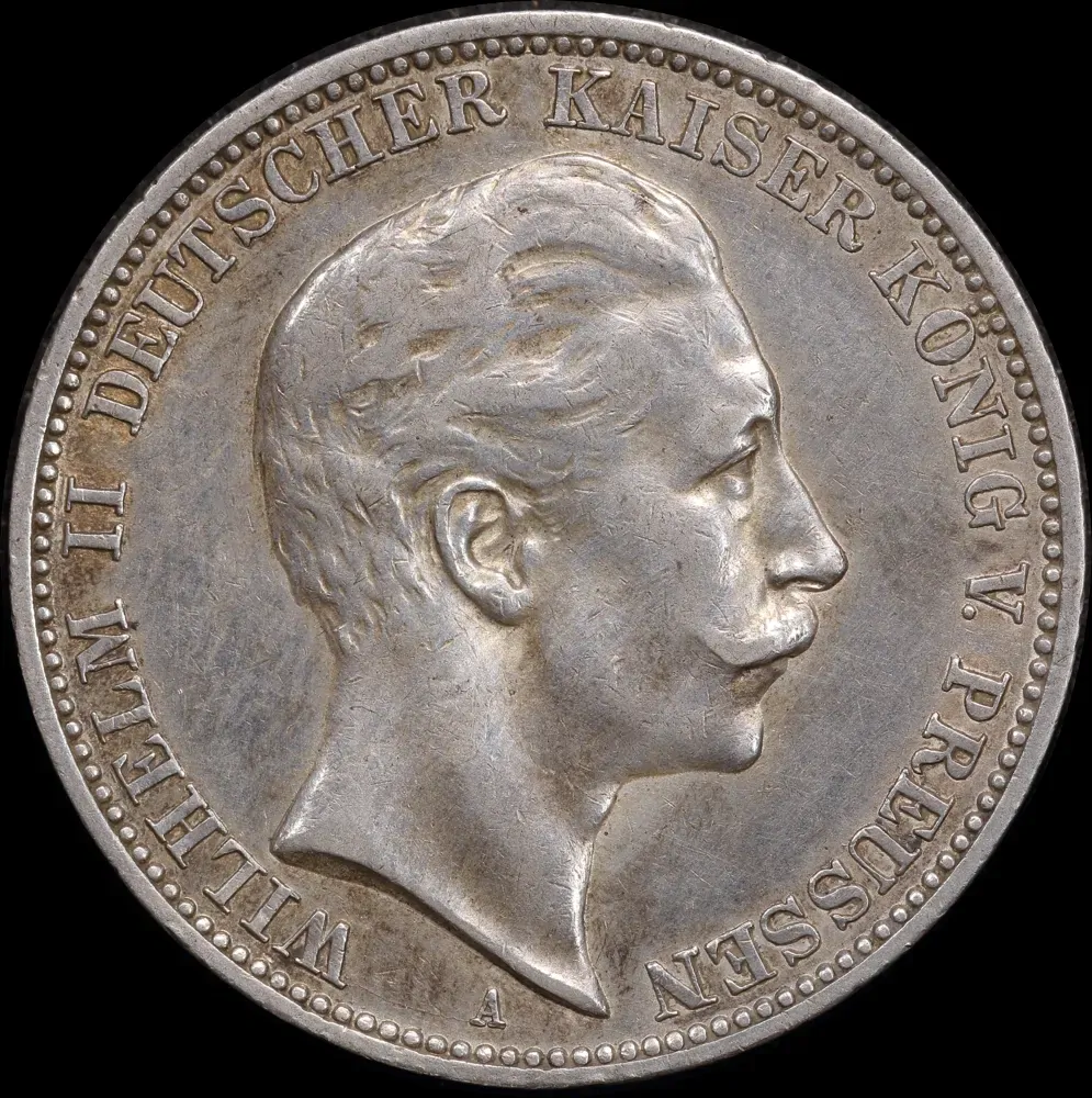 German States (Prussia) 1909-A Silver 3 Mark KM#527 Extremely Fine product image