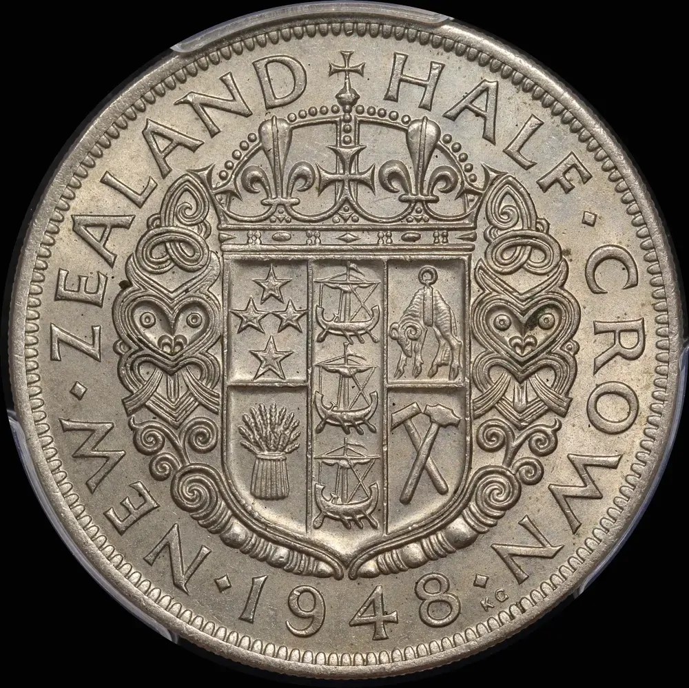 New Zealand 1948 Half Crown KM#19 PCGS MS63 product image