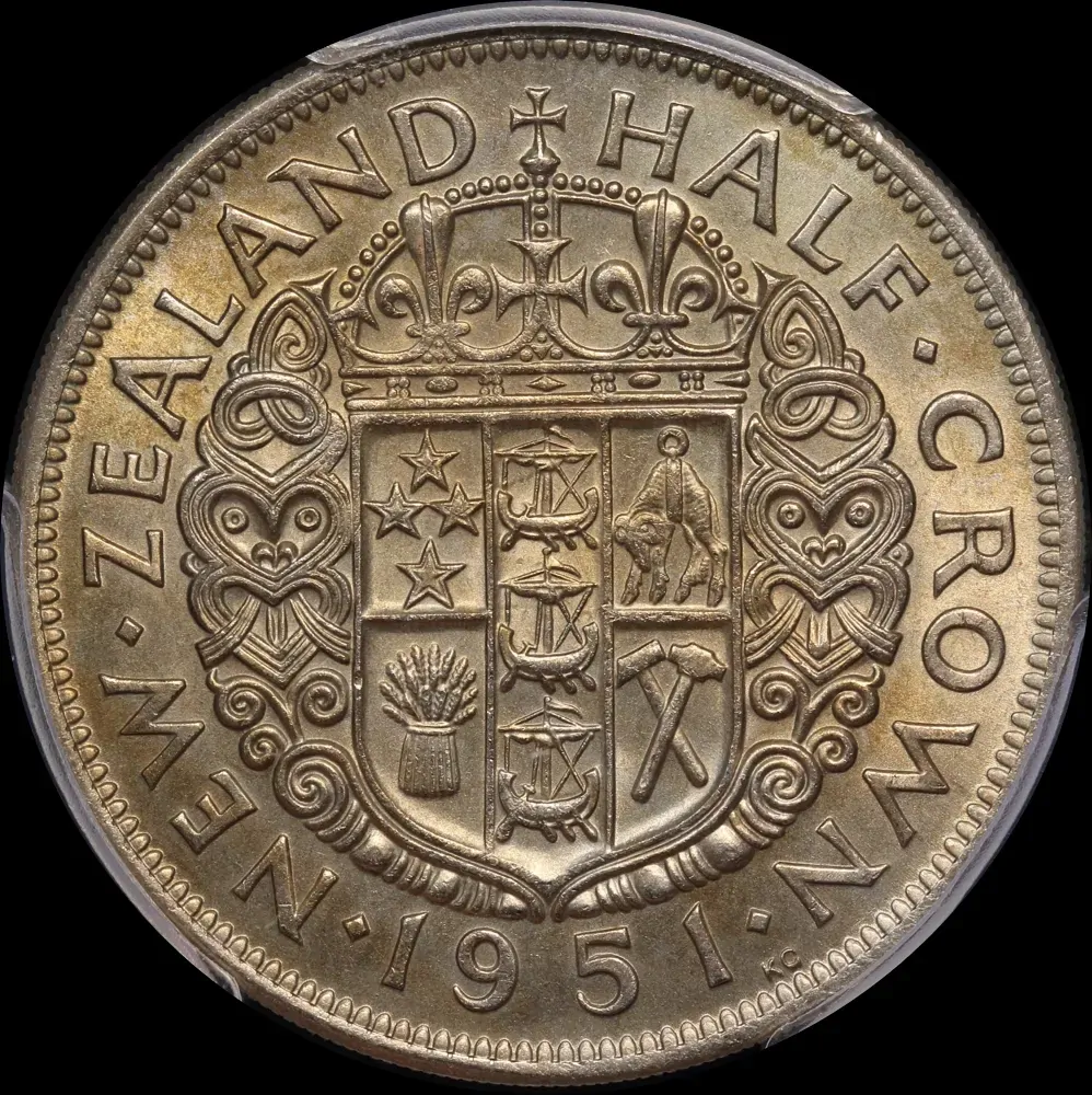 New Zealand 1951 Half Crown KM#19 PCGS MS63 product image