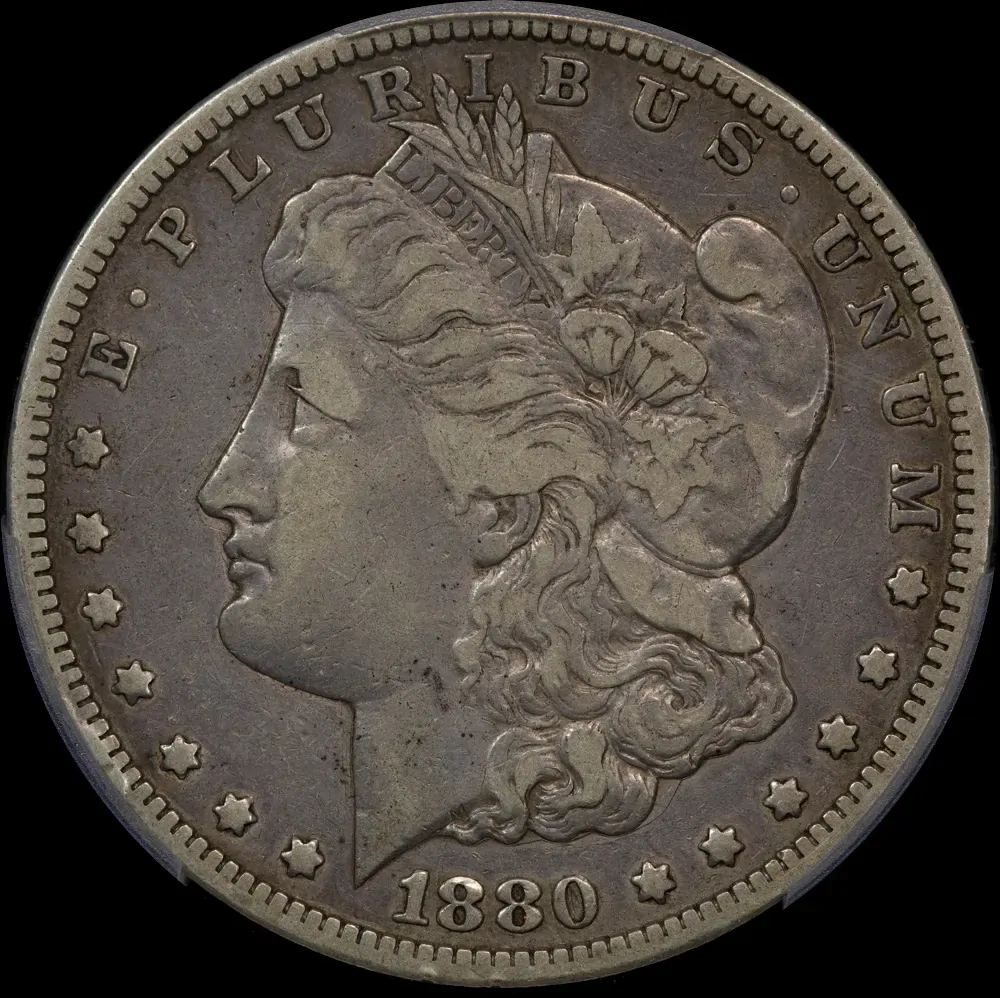 United States 1880-CC Silver  Morgan Dollar KM# 100 PCGS GENUINE VF product image