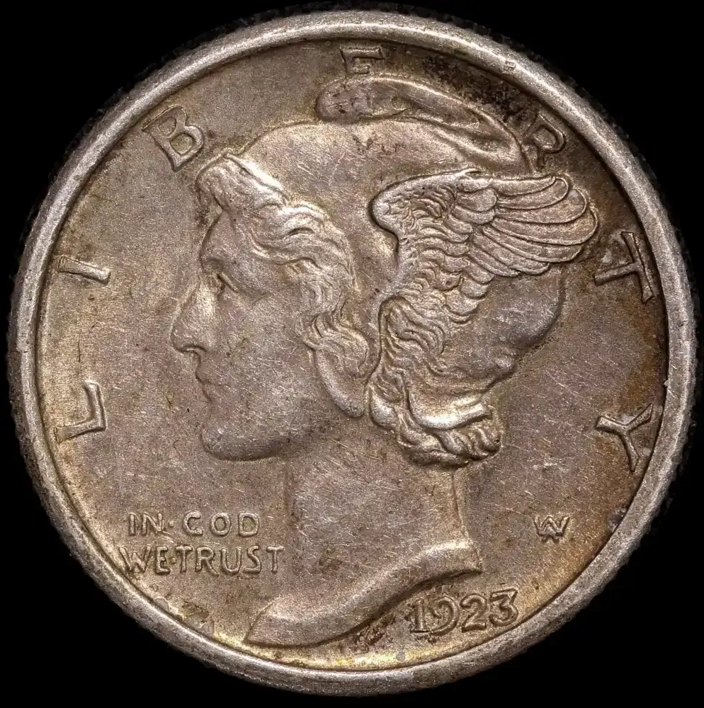 United States 1923-S Silver Mercury Dime KM#140 good EF product image