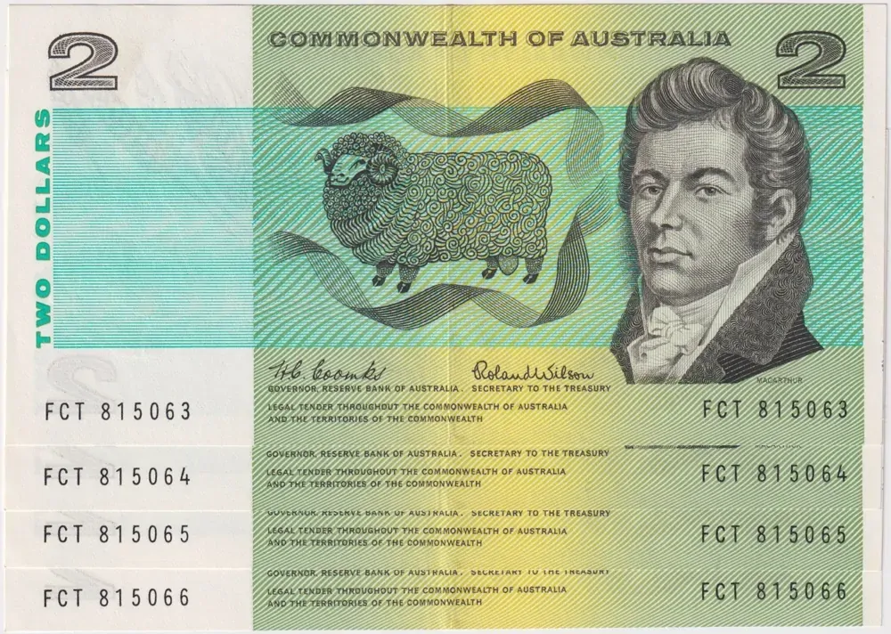 1966 $2 Note Consecutive Run of 4 Coombs/Wilson R81 about Uncirculated product image