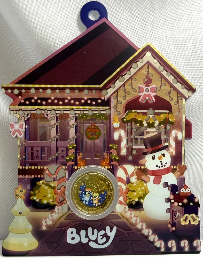 2025 Coloured 1 Dollar Uncirculated Coin Bluey Christmas product image