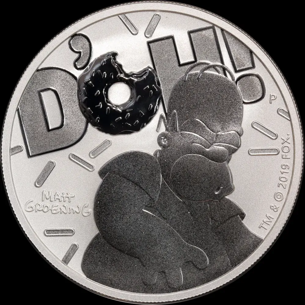 Tuvalu 2018 Silver 1 Dollar  Homer Simpson - Doh product image