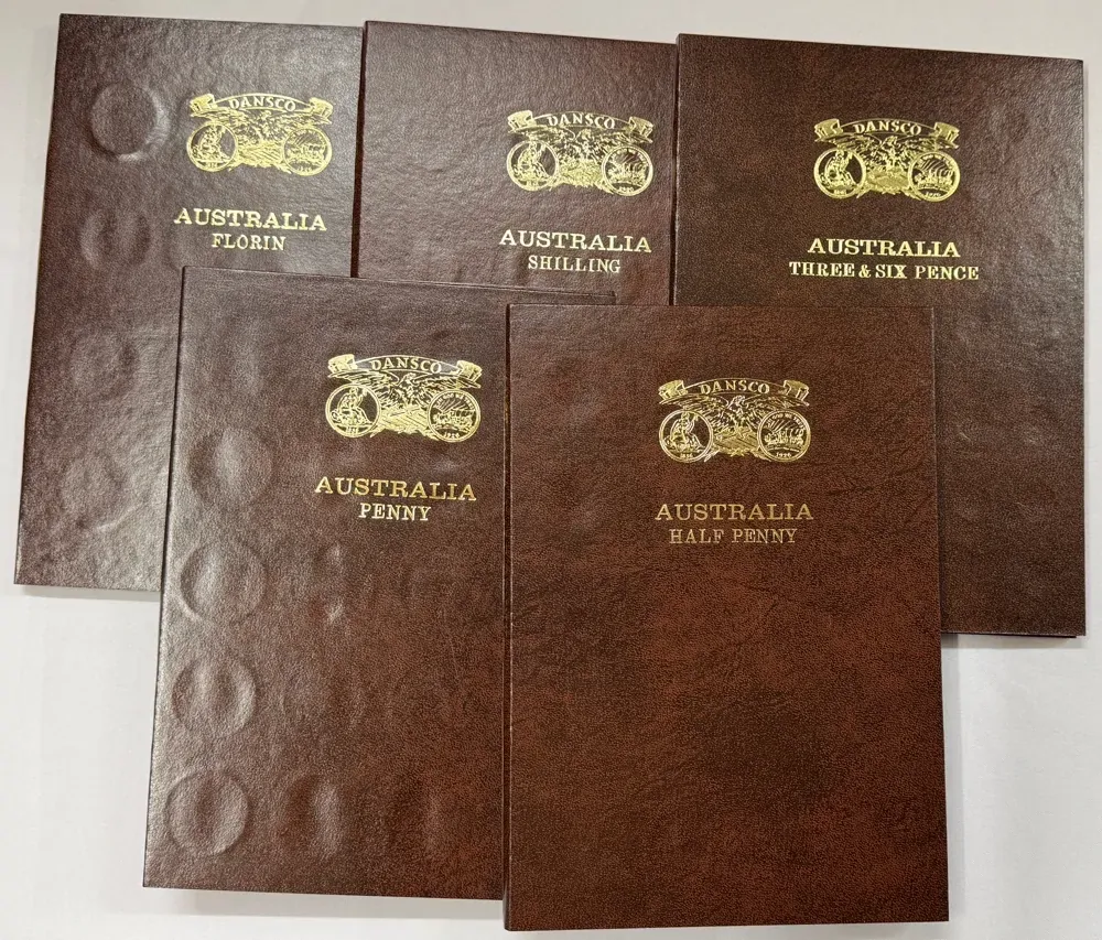 Complete Date Set of Australian Predecimal Coins in Dansco Pressin Albums (Ex 1930 1d, 1923 1/2d and 1922/21 3d) product image