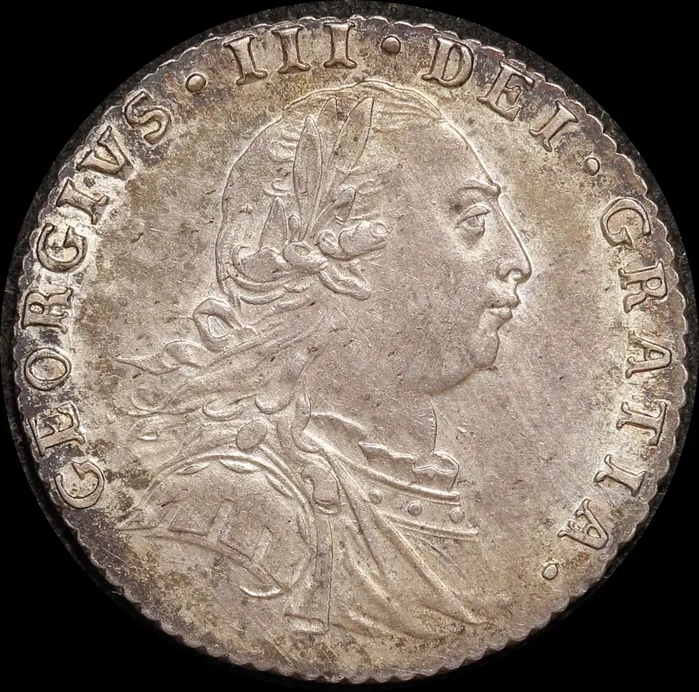 1787 Silver Sixpence George III S#3749 good EF product image