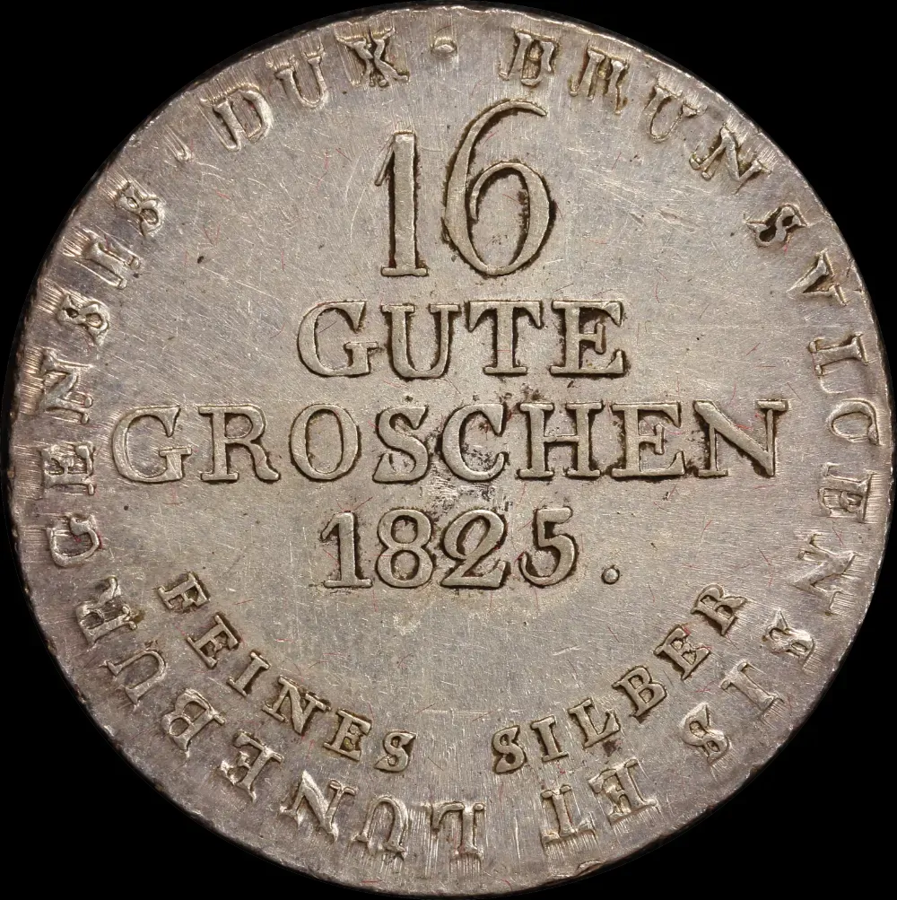 German States (Hannover) 1825 Silver 16 Gute Groschen KM# 138 about Unc product image