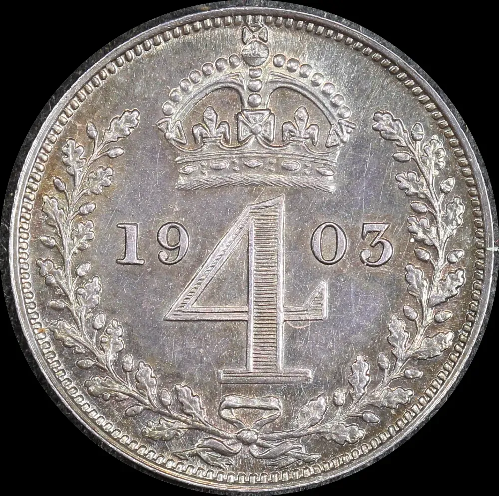 1903 Silver Maundy Fourpence Edward VII S#3986 Uncirculated product image