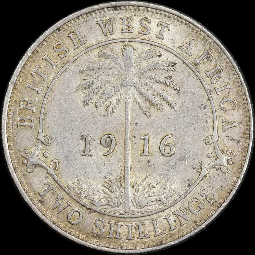 British West Africa 1916 Silver Two Shillings KM# 13 Extremely Fine product image