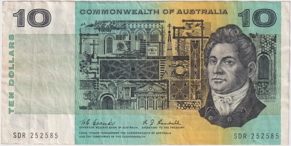 1967 $10 Note Coombs/Randall SDR 1st Prefix R302F Fine product image