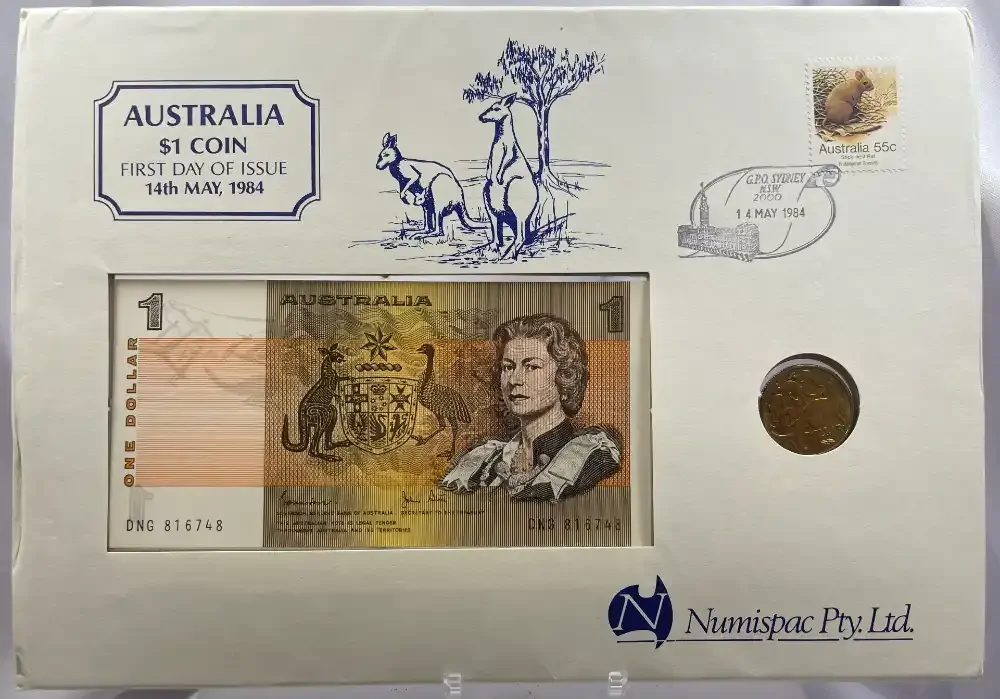 1984 1 Dollar PNC Australia $1 Coin first Day of Issue product image