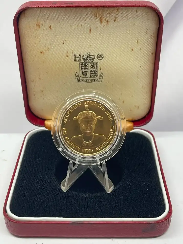 Swaziland 1986 Gold Proof  250 Elamengani KM# 38 Accession of King Makhosetive product image