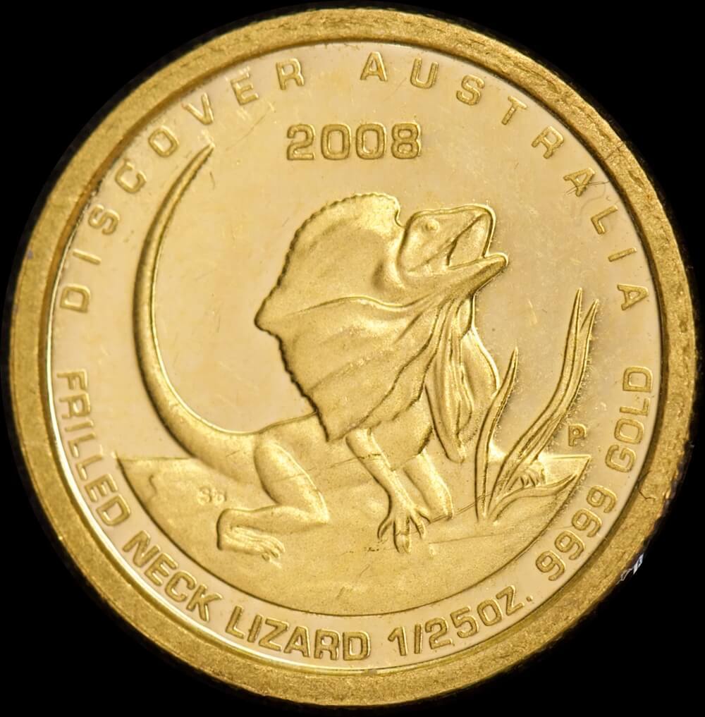 2008 Twenty Fifth Ounce Gold Uncirculated Coin Frilled Neck Lizard product image