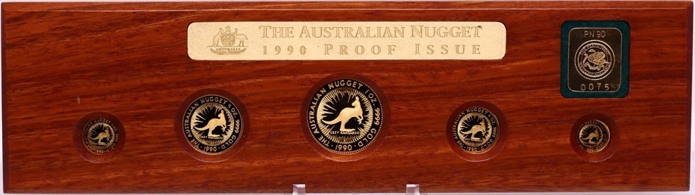 1990 Gold 5 Coin Proof Set Kangaroo Nuggets product image