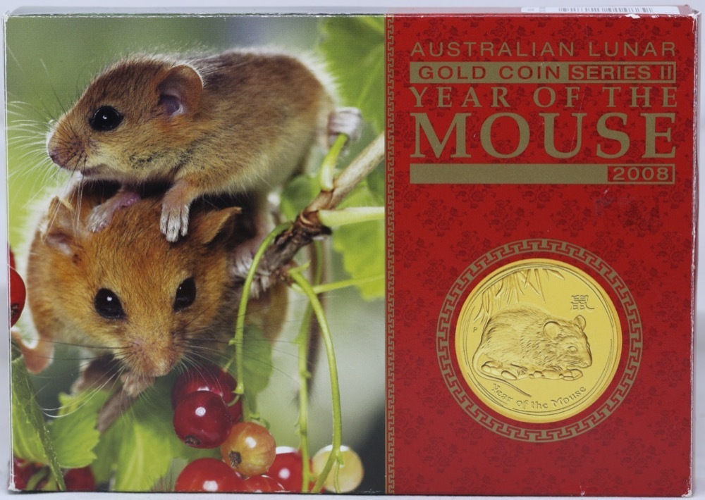 2008 Gold Lunar Proof Three Coin Set (1oz 1/4oz 1/10oz) Series II Year of the Mouse product image