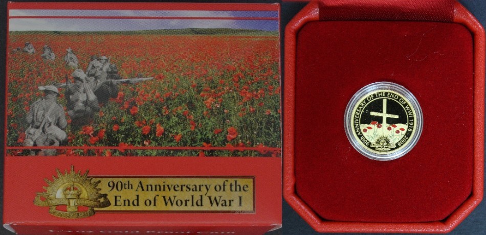 2008 Gold Quarter Ounce Proof Coin 90th Anniversary Of The End Of WWII product image