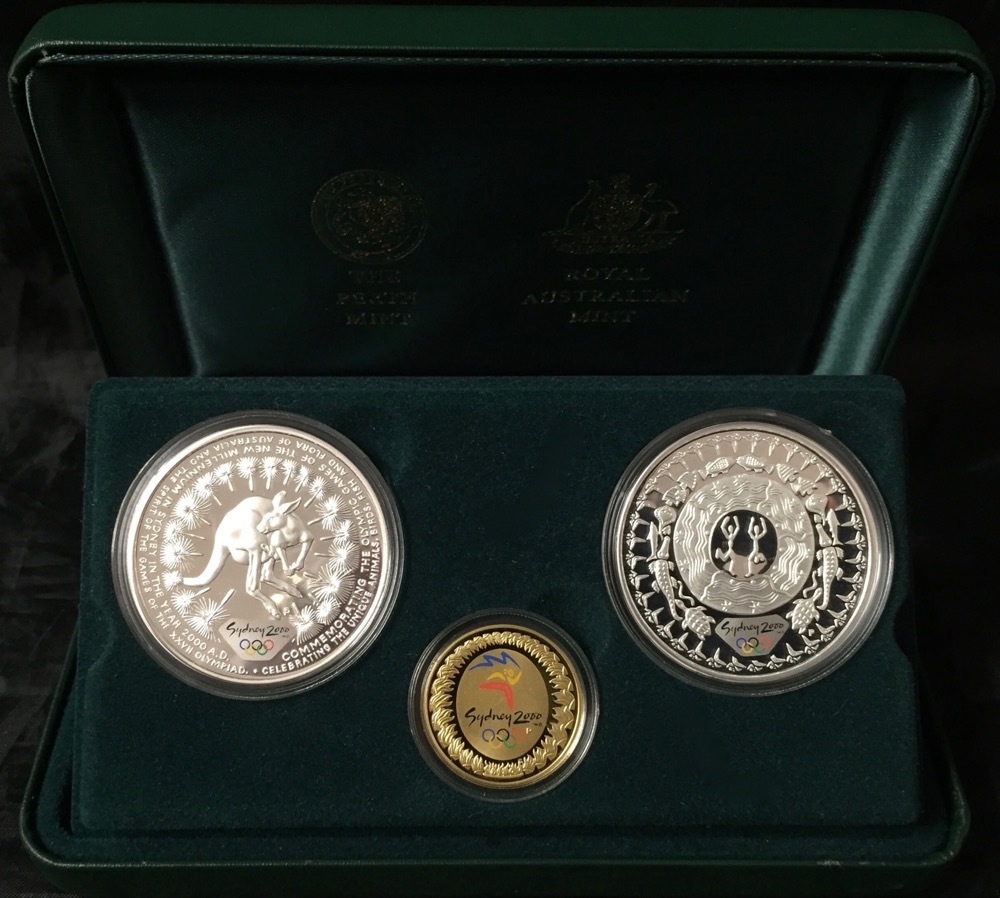 Sydney 2000 Olympic Gold and Silver 3 Proof Coin Set #1 Journey Begins product image
