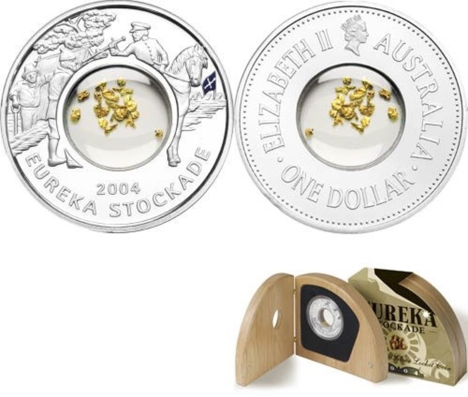 2004 Silver One Ounce Proof Coin Eureka Stockade Gold Locket product image