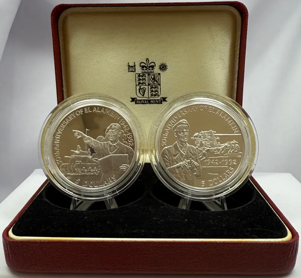 Belize 1992 Silver $5 Proof Pair - 50th Anniversary of El Alamein product image