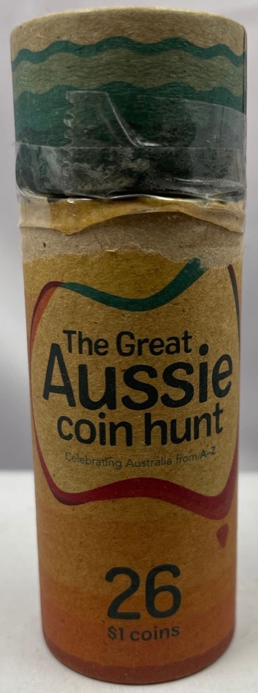 2019 $1 Set of 26 Coins in Unsealed Tube The Great Aussie Coin Hunt product image