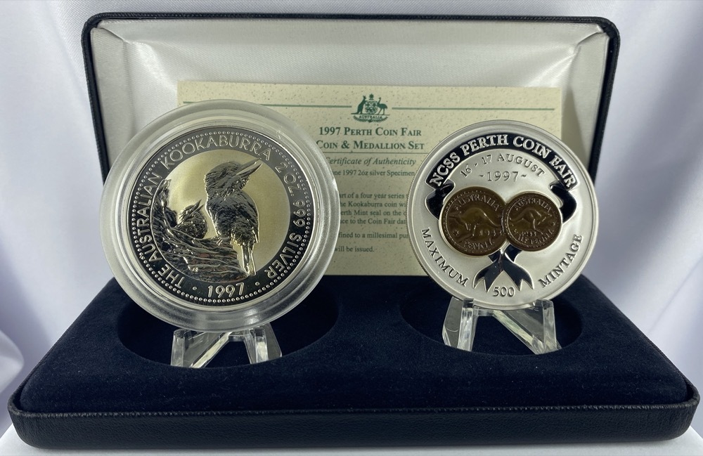 1997 Silver Two Ounce Unc Coin And Medal Set Perth Coin Fair product image