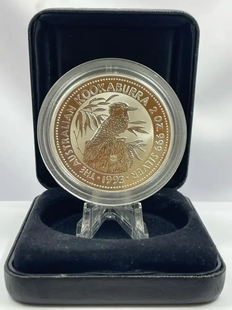 1993 Silver 2oz Kookaburra Coin Two Whales Privy Mark product image